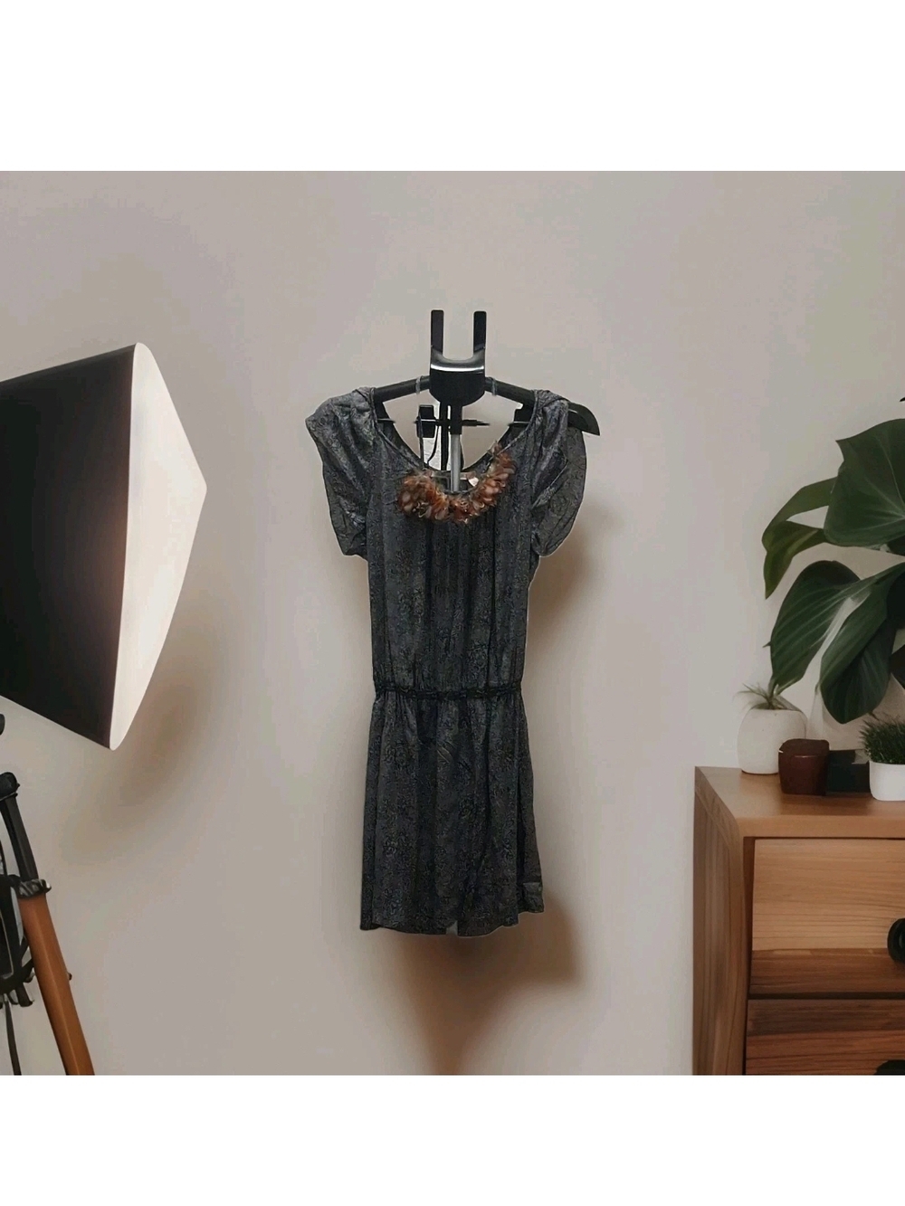 Chelsea & Violet Black Patterned Mini Dress